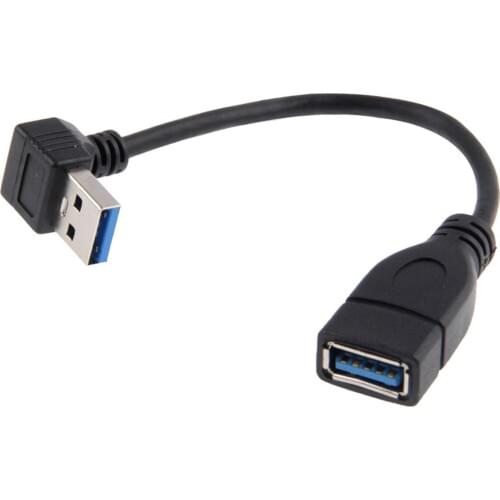 Xiwai 90 Degree Down Angled USB 3.0 Type-A Male to USB 3.0 Type-A Female Extension Cable 20cm 5Gbps