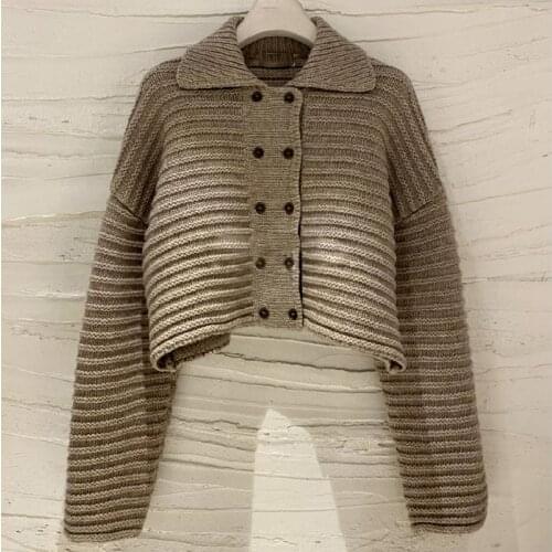 2021 Spring and Autumn Fashion Ladies New Button Lapel Sweater Women Cardigan Jacket Knitted Long Sleeve Casual Top
