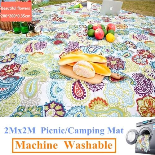 2Mx2M Machine Washable Camping Mat Picnic mat Outdoor Beach tent Mats Blanket Plaid rug Moisture-proof machine wash pad