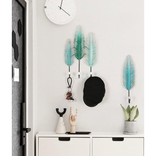 Nordic Handmade Wrought Iron Hook Creative Leaf-type Hook Clothing Store Fitting Room Coat Hook Hook Wall Decoration Hook