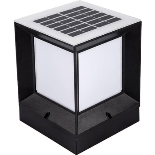 Die-Casting Aluminum Simple Outdoor Waterproof Solar Column Head Lamp Villa Courtyard Door Lamp Lawn Lamp Led Wall Lamp