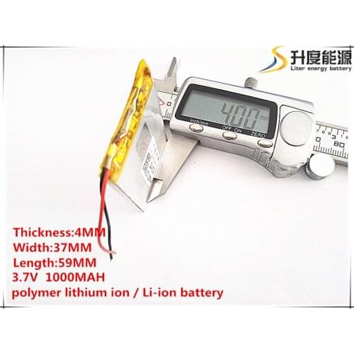 10pcs [SD] 3.7V,1000mAH,[403759] Polymer lithium ion / Li-ion battery for TOY,POWER BANK,GPS,mp3,mp4,cell phone,speaker