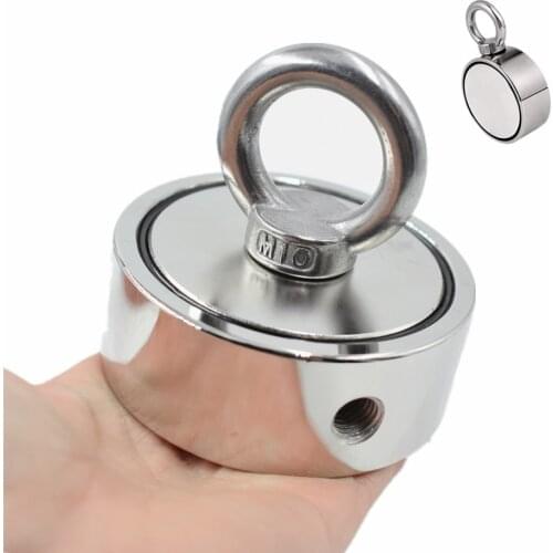 Strong powerful Fishing Salvage Neodymium Magnet Double-side Pulling Mounting Pot with ring gear deep sea treasure hunter holder