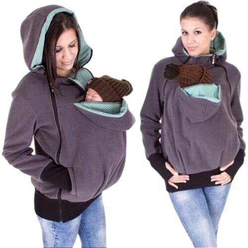 New 2020 Fashion Baby Carrier Jacket Kangaroo Warm Maternity Hoodies Women Outerwear Coat For Pregnant Womens Maternity Clothes