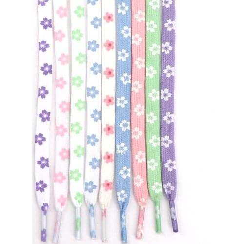 New Sakura Shoelaces Flat Little Daisies Shoe laces Canvas Sneakers Shoelace AF1 Laces Shoe Strings 100/120/140/160CM