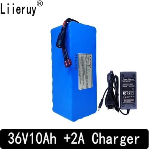 New 36v 10ah lithium battery pack 18650 li ion 42V 10000mAh 10s4p large capacity bms electric bicycle charger 2ah