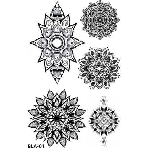 Feather and lotus Waterproof Temporary Tattoos Sticker sun and Dreamcatcher Tattoo Body Art fake tattoo sleeve tatoo