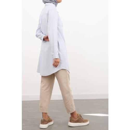Hidden Button Shirt Tunic