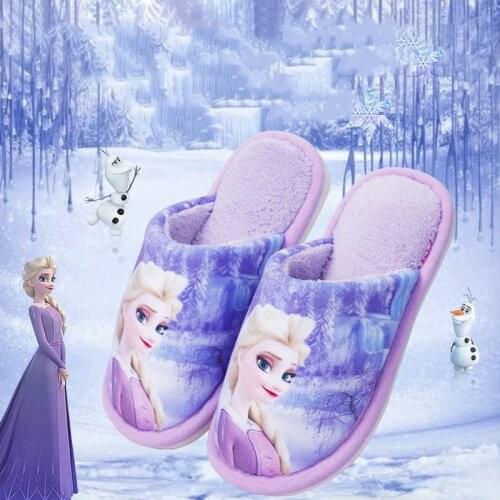 Frozen Elsa Baby Princess Slippers Children Winter Slippers Cotton Boys Shoes Soft Soled Shoes Children Home Slippers