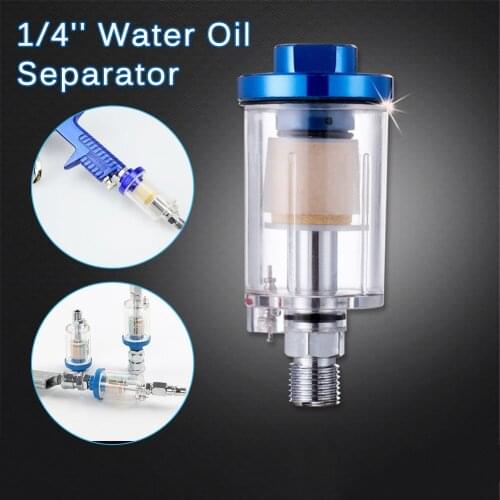 1/4'' Water Oil Separator Inline Air Hose Filter Moisture Trap for Compressor Spray Paint Gun Air Hose Filter Moisture Trap