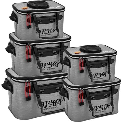 EVA Folding Thickened Bucket Multifunctional Fish Bucket Live Fish Barreled Fishing Tool Box Fishing Bait Bag Storage Bag X653D