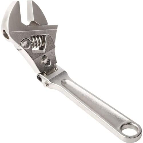 10 inch Adjustable Ratchet Wrench Foldable Handle Dual-Purpose Pipe Wrench Spanner Universal Wrench Plumbing Repairing Hand Tool