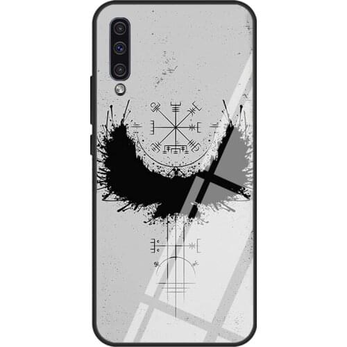 Viking Compass Valhalla Odins Triangle Tempered Glass Case For Samsung A52 A12 A32 A42 A72 A31 A51 A71 A40 A50 A70 A20e A21S