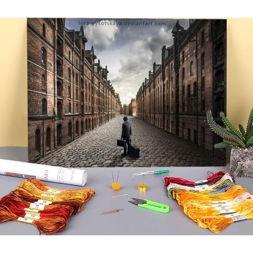 Woman Girl Printed Fabric 11CT Cross Stitch Full Kit DIY Embroidery DMC Threads Sewing Hobby Handicraft Craft Magic Decor