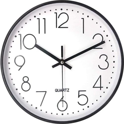 10 Inch Silent Non-Ticking Wall Clock,Battery Operated, Decorative for Kitchen Office School Home Living Room Bedroom