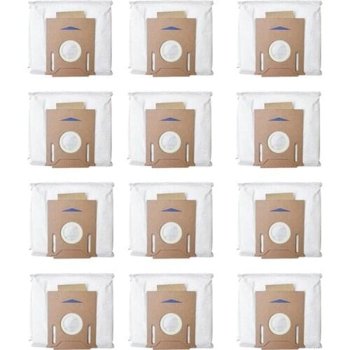 12PCS for ECOVACS DEEBOT OZMO T8 Robot Vacuum Cleaner High Capacity Leakproof Dust Bag Replacement Accessories Parts Kit