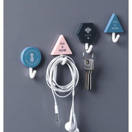 3 Pack INS Wind Hooks Strong Adhesive Hook Kitchen Wall Hanging Creative Bathroom Nail-free Seamless Rack Hanger Hook Shelves