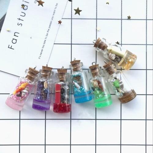 4pcs you can open the lid Wishing bottle Charms for DIY decoration neckalce earring key chain Jewelry Making