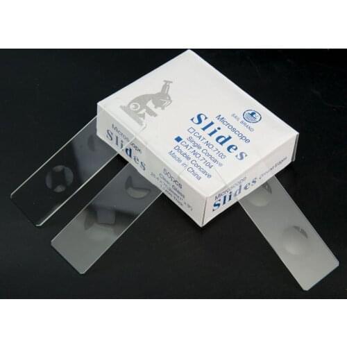 50PCS Reusable Laboratorial Double Concave Microscope Blank Glass slides 25.4*76.2mm