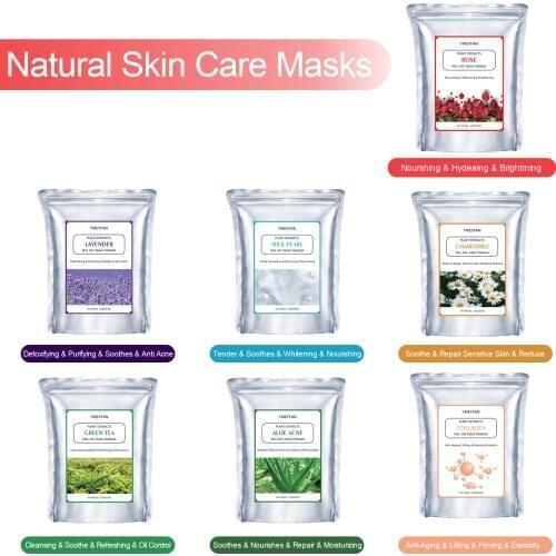 7 kinds Beauty Salon SPA Jelly Facial Mask Powder Skin Care Natural Plant Extracts Deep Moisturizing Cleansing Face Cosmetics