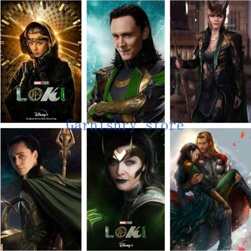 Loki 5D Diamond Painting Disney Mosaic Diamond Embroidery Full Drill Cross Stitch Kits DIY Christmas Diamond Art Home Decoration