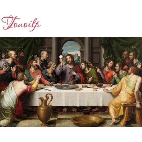 TOUOILP 100% 5d Daimond Painting"The Last Supper"Diamond Painting Round/Square Rhinestones Diamant Painting Embroidery Animals