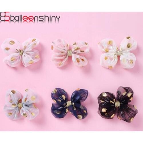 Balleenshiny 2pcs Cute Baby Hair Clips Flower Bows Kids Girls Hairpins Dot Children Headwear Barrettes Baby Hair Accessories
