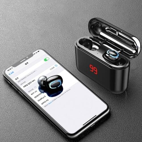 TWS Wireless earbuds 5.0 IPX5 waterproof Sport Handsfree bluetooth Earbuds Game earphone 3D Stereo With Mic Charging Box