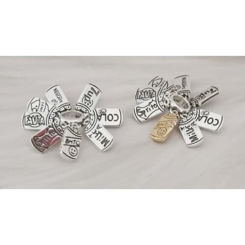 Own Design 925 Sterling Silver Stopper Spacer Charm Beads Fit Original Brand Bracelet Jewelry Vintage Bead for Jewelry Making