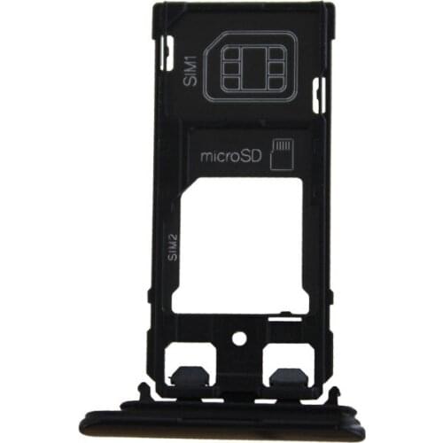 Dual SIM And MicroSD Memory Tray Holder With Dust Cap Cover For Sony Xperia XZ Dual F8332 Silver Black Deep Blue Rose Gold Color