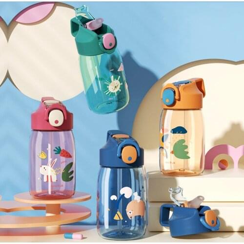 400ml/550ml High Quality Tritan Material Kids Water Bottle With Straw Leak-Proof BPA Free Durable Plastic Drinking Bottle