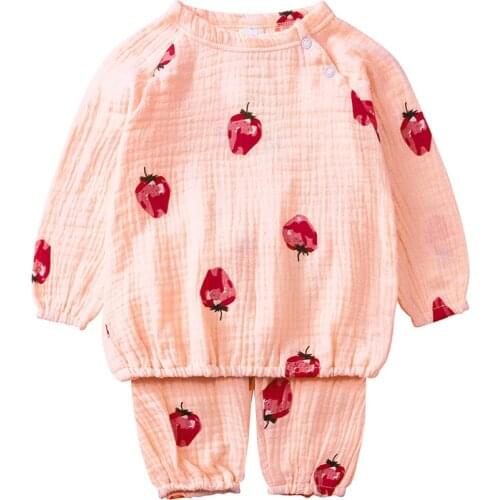 Baby Cotton Pajama Set Girls Kids Spring Childrens Clothing for Boys Suits Print Sleepwear 2 pieces Pajamas