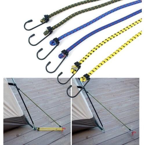 6pc 30/40/60cm Bungee Cord High Elasticity Rubber Tied Rope With Hooks Outdoor Tent Camping Luggage Outdoor Tool
