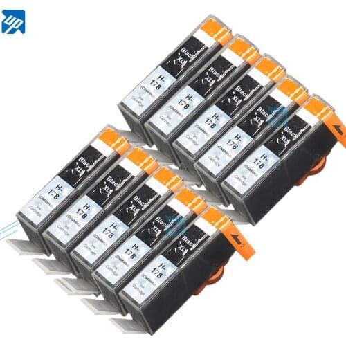 UP 10 Black ink cartridge compatible for HP 178 178XL Photosmart 5510 5511 5512 5514 5515 5520 6510 6512 6515 6520 7510 printer