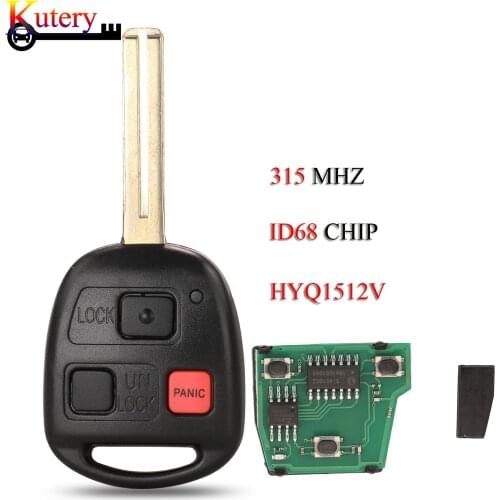 Kutery 5pcs/Lot Remote Car Key For Toyota Avensis Corolla Yaris Rav4 3Buttons 315MHZ HYQ1512V ID68 Chip With Uncut Blade