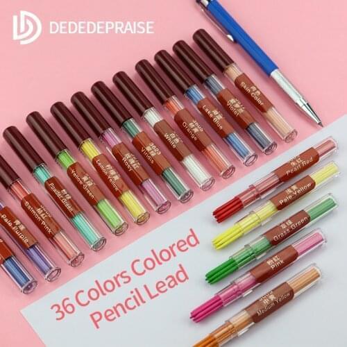 Press Mechanical Pencil Colored Lead Refills/Cores For Sketch Painting Drawing Office Supply Stationery Automatic Pencil 2.0mm