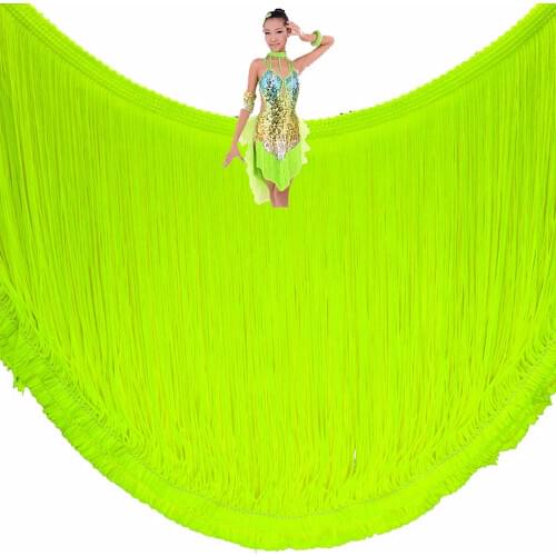 Samba Fringe Tassel Soft Nylon For Latin Dress Fringes Lace Trims 5 Yds Dance Macrame Trimming Dull Color Double Band 120-30cm