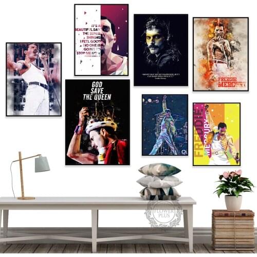 Freddie Mercury Queen Musician Art Poster Canvas Painting Wall Picture Home Decor Posters and Prints quadro cuadros
