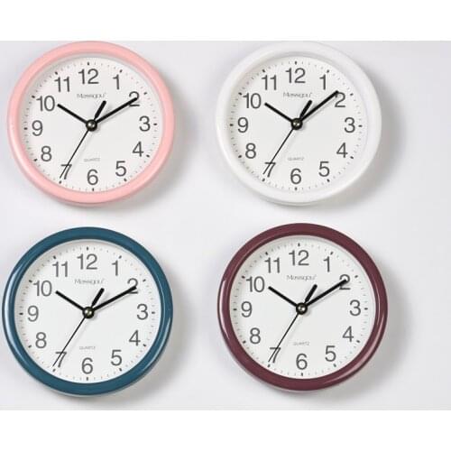 Nordic Simple Round White Clocks Frame Multiple Colour Red Wine Wandklok Clock for Wall Decor Living Room Kitchen Popular Gift