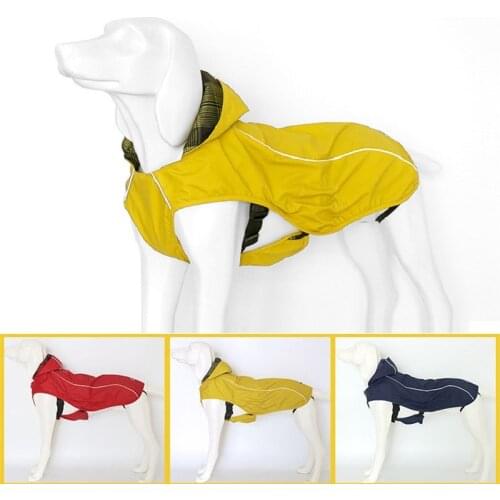 DOG Clothes Fashion Dogs Raincoat Waterproof PET Jackets & Harness Pets Clothing Reflective Outdoor Winter Doggy Coats with Hat
