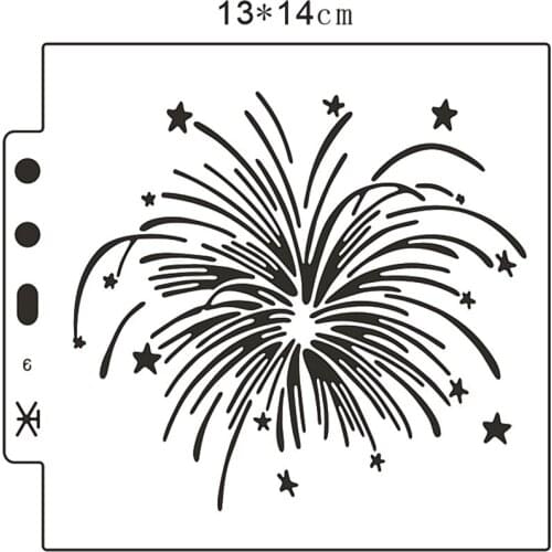Wholesale Fireworks shield DIY cake scrapbook stencils hollow Embellishments printing lace ruler Valentines Day
