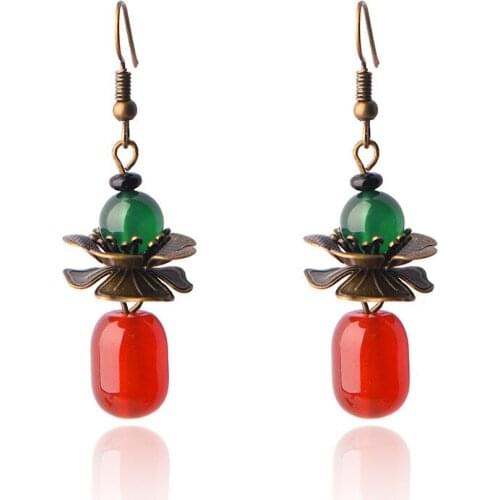 Peacock colors Dangle Earrings