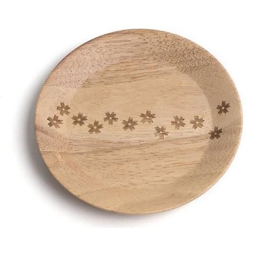 Rubber Wood Snack Dish Japanese Wooden Dish Wooden Animal Bottom Dish Fruit Snack Cookies Dish Natural Solid Wood Wooden Plates