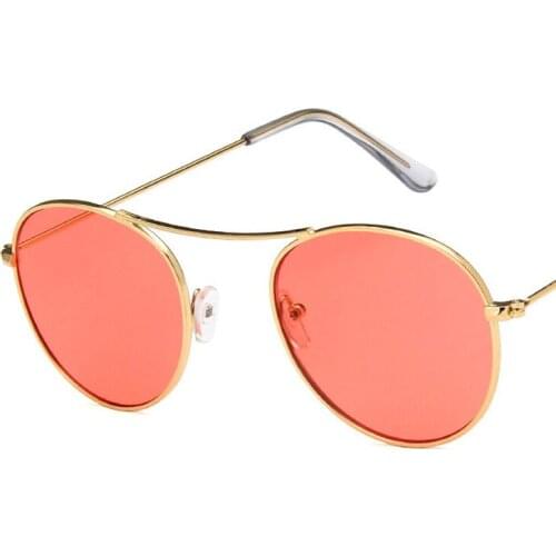 Round Frame Sunglasses Men Women Yellow Red Lens UV400 Protection Eyewear Fashion Design Gafas De Sol