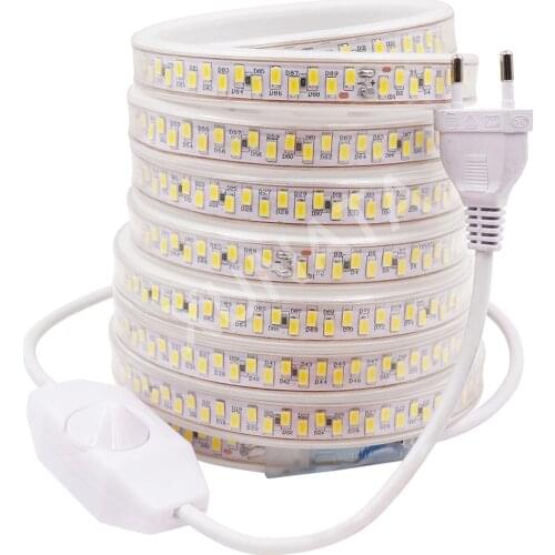 Super Bright 5730 Dimmable LED Strip 220V 180Leds/m Waterproof Led Tape Ribbon Diode 5630 Flexible Led Light Strips with Dimmer