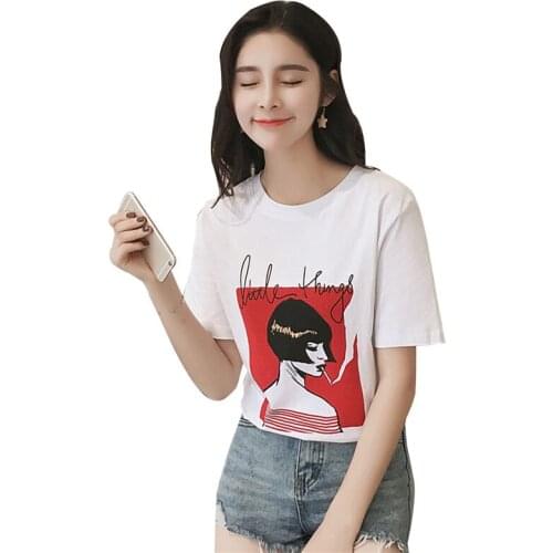 Loose Blouse Female Student Print Bottoming Shirt Smoking Girl Bottoming