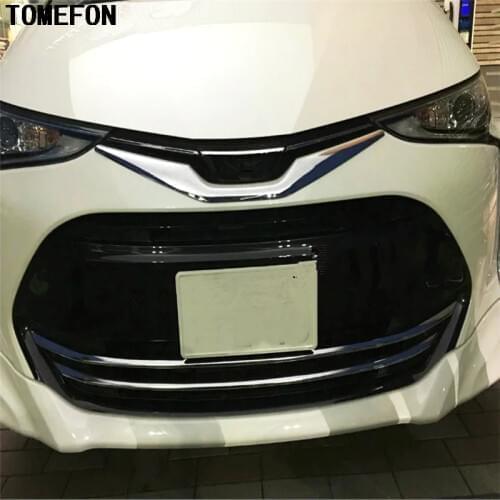TOMEFON Auto Accessoriess For Toyota Estima Previa Tarago 2016 ABS Chrome Front Head Grille Racing Grill Sticker Trim Bumper