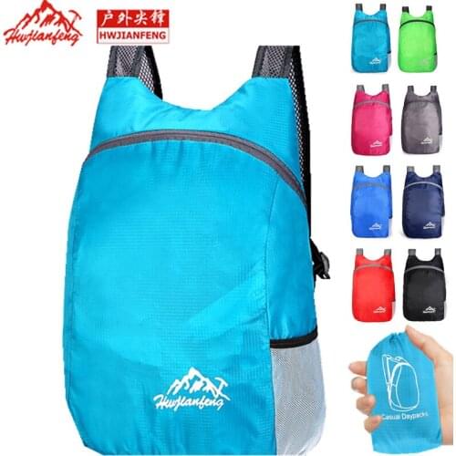 Outdoor foldable backpack waterproof super light carry on travel bag outsourcing foldable 20L backpack