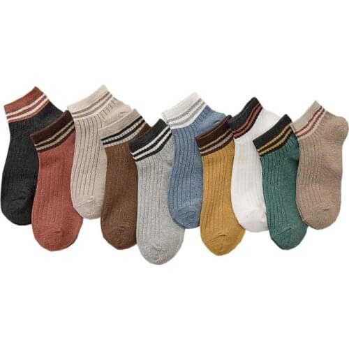 Spring Summer Stripe Women Socks Breathable Sports Patchwork Color Womens Boat Socks Cotton Ankle Socks Shallow Mouth Socks