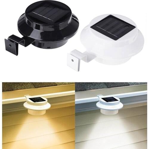 Waterproof Outside Wall Garden Solar Lamp Light 3 Led IP65 Light Sensor Control Solar Powered Fence Gutter Solar Sensor Outdoor